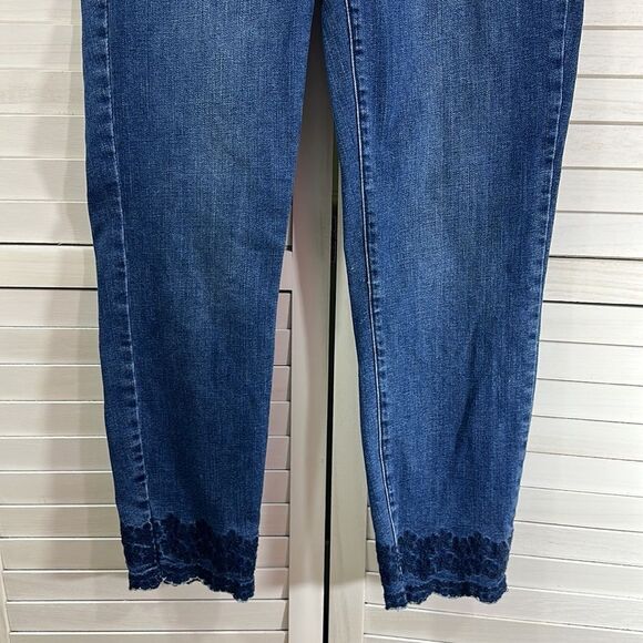 Talbots Jeans Size 8 Flawless Mid-Rise Slim Ankle Scalloped Detail - Picture 7 of 12